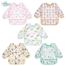 Long Sleeve Waterproof Adjustable Baby Bibs 5 Pack for 4 Months to 3 Years Old
