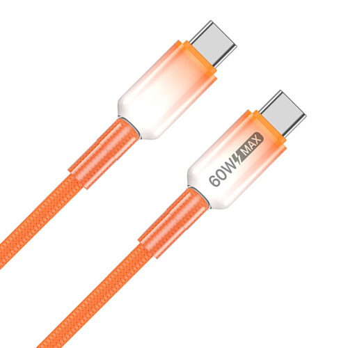 Fast Charging Type C Cable 60W Power Delivery Reinforced-Amber