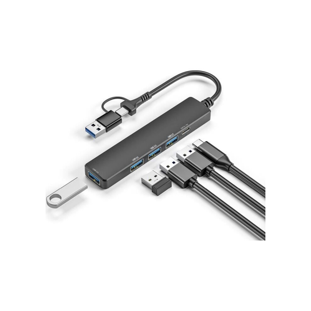 Usb 3.0 And Usb C Hub 2 In 1 With 5Gbps Data Transfer, Plug And Play, Compact Design Black 4634189259278