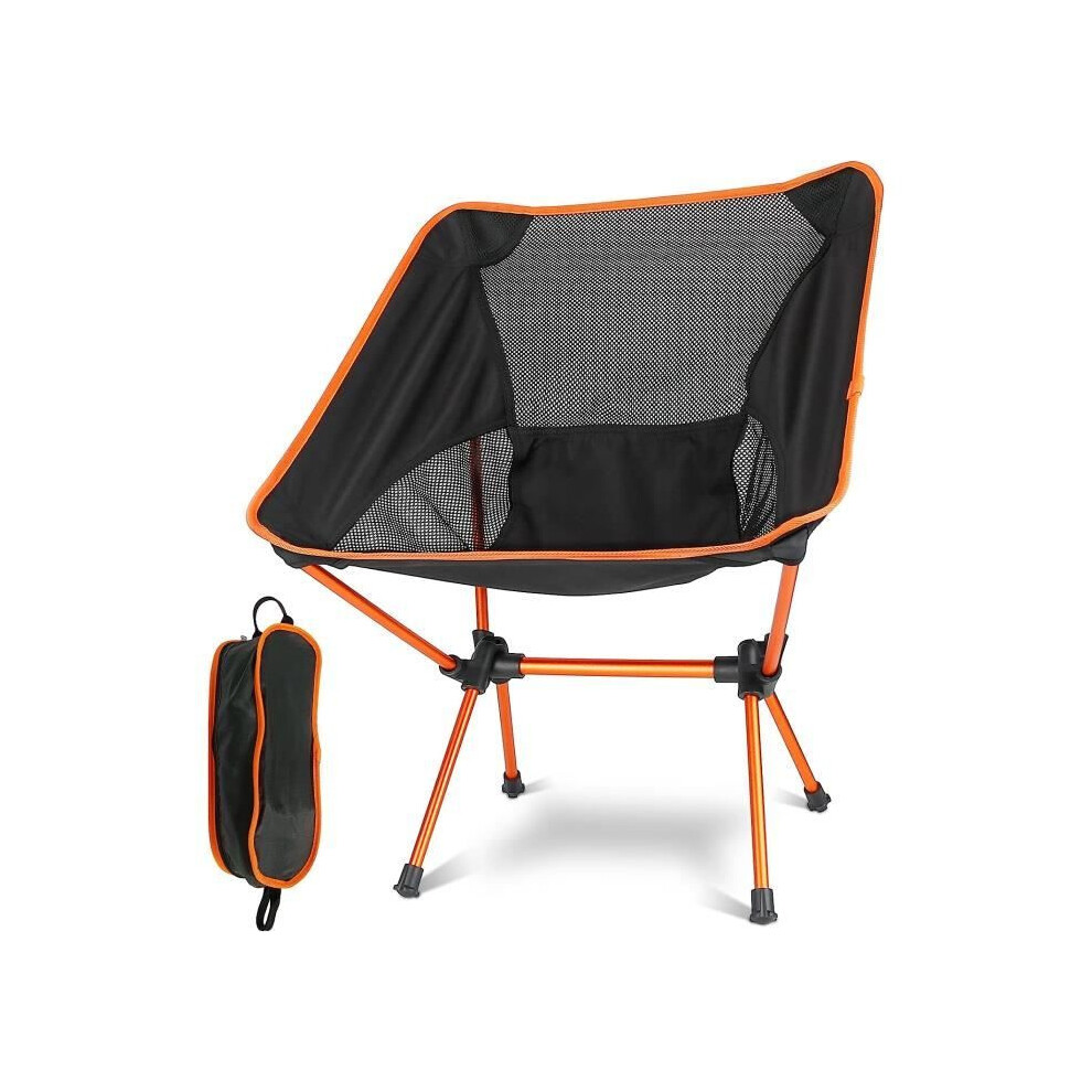 Foldable Camping Chair, Unisex, Orange, Ultra Lightweight, 600D Oxford Cloth, Carry Bag Included 7054351185025