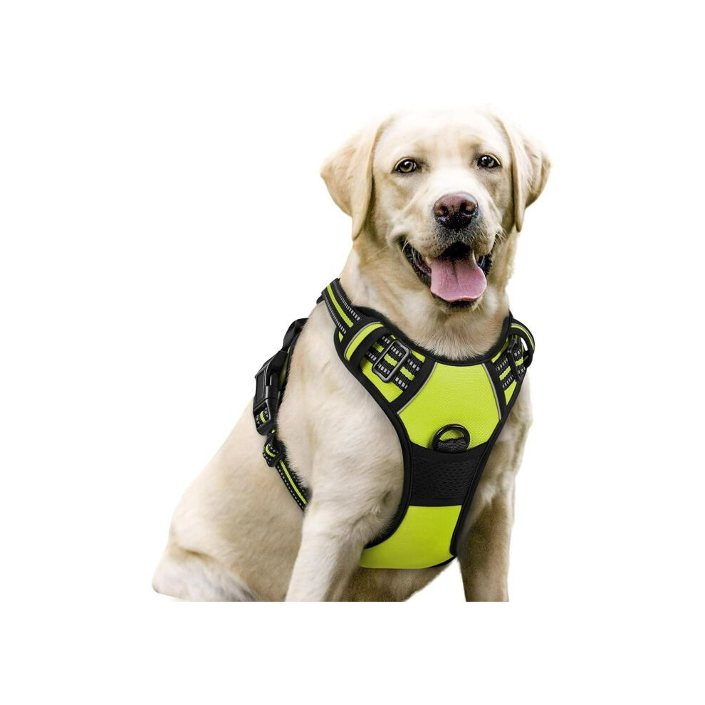 Dog Harness Anti Pull Vest For Dogs Green Size Xl Adjustable Reflective Breathable Material 4957826258213