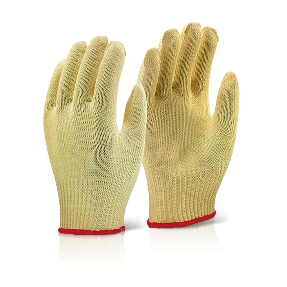 Beeswift Reinforced Mediumweight Gloves 1Pr Yellow 8 Kgmw08 5030566114069