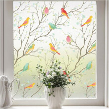 Decorative Window Film Static Cling Privacy Frosted Glass Film 44.5 x 200 cm for Office Home Anti-Glare No Adhesive