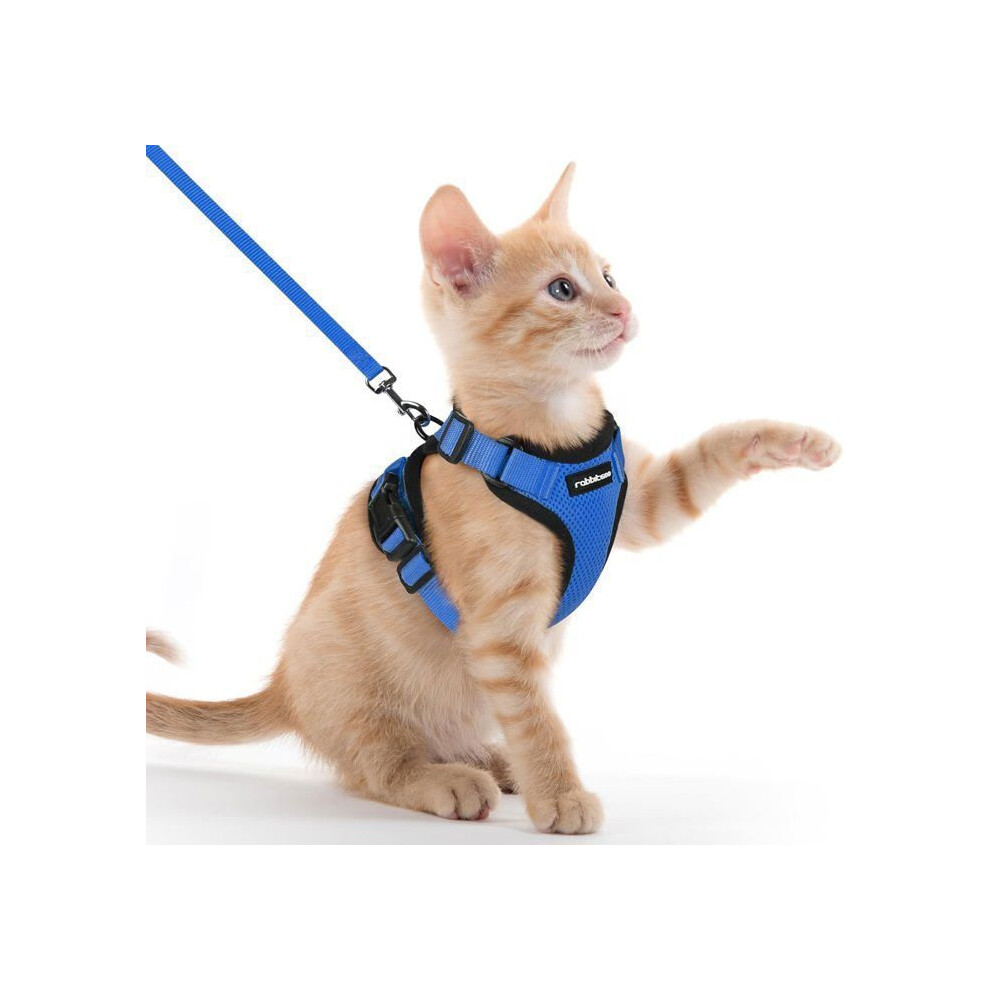Escape Proof Cat Harness With Leash Blue Xxs Adjustable Kitten Small Dog Harness Set For Rabbit Cat Puppy 6189346259670