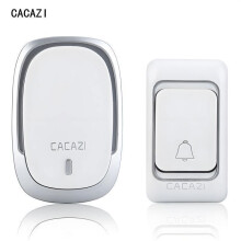 Wireless Waterproof Doorbell with 36 Melodies and 300m Range, LED Indicator, ABS, Silver, K01-AC