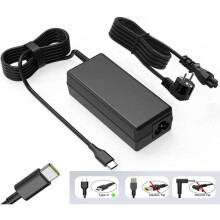 USB C Charger 65W for Lenovo HP Dell ASUS, Fast Charging Adapter, Black, Compact Design