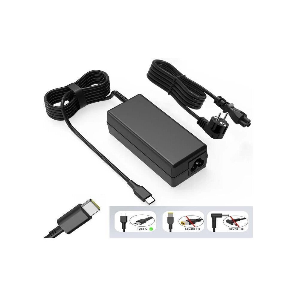 Usb C Charger 65W For Lenovo Hp Dell Asus, Fast Charging Adapter, Compact Design Black 6269469109486