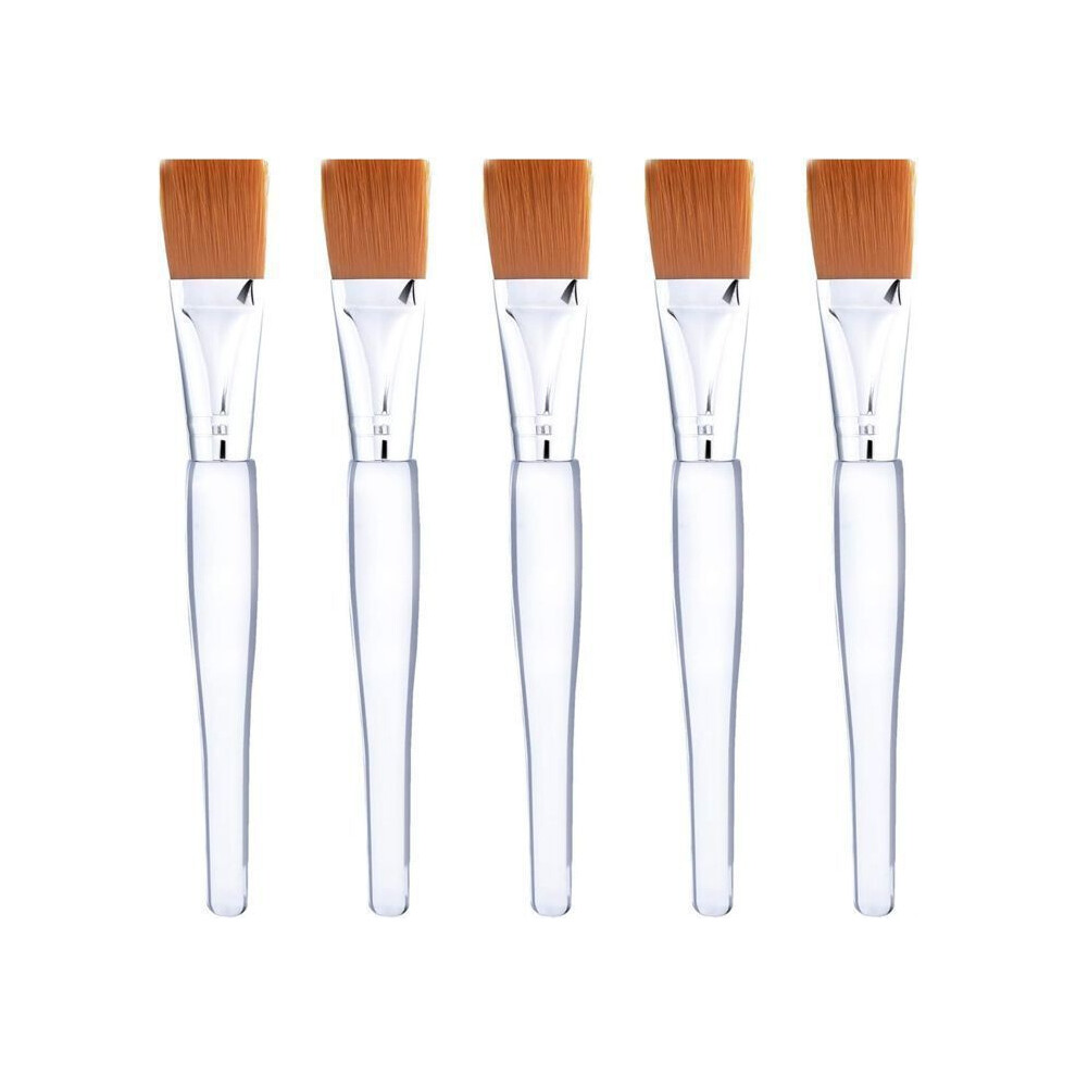 Facial Mask Brush Set With Transparent Plastic Handle, 5 Pack Soft Applicator Brushes For Skincare Routine 6408236164611