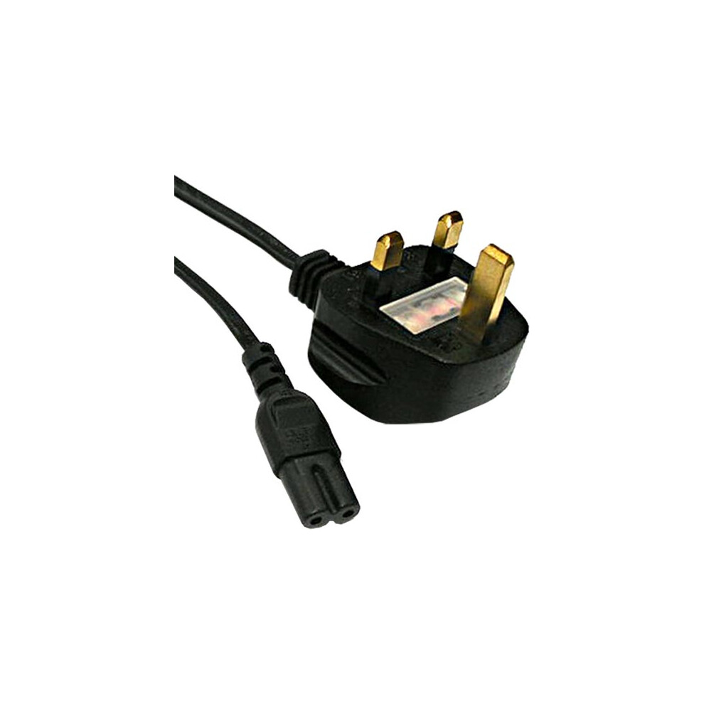 Cablenet 2M Uk (3 Amp) - C7 Figure Of 8 Pvc 0.75Mm Power Lead Black 5056750306867