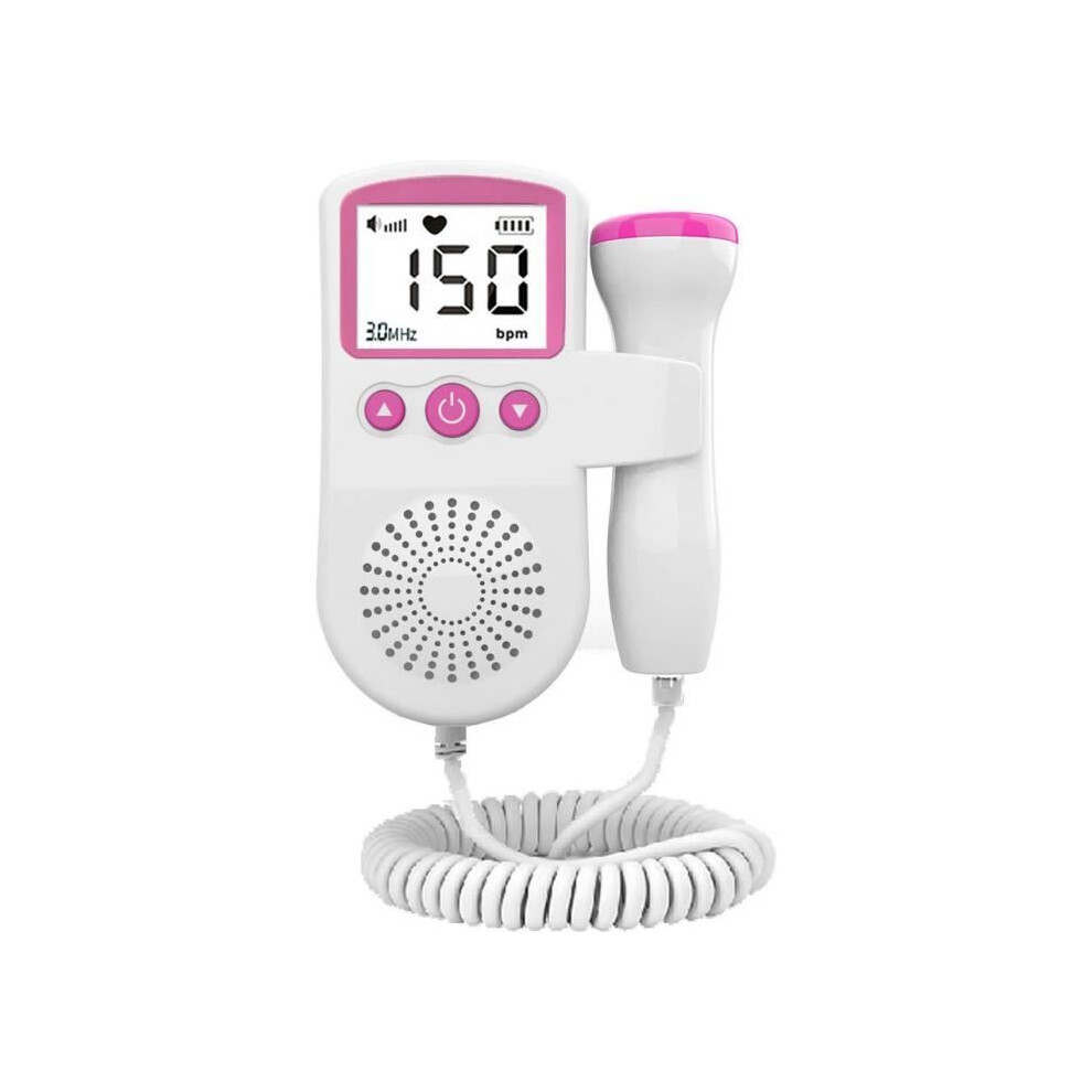 Fetal Doppler 3.0 Mhz Heart Rate Monitor, New Version, Pink Portable Pregnancy Detection Device 6484941264983