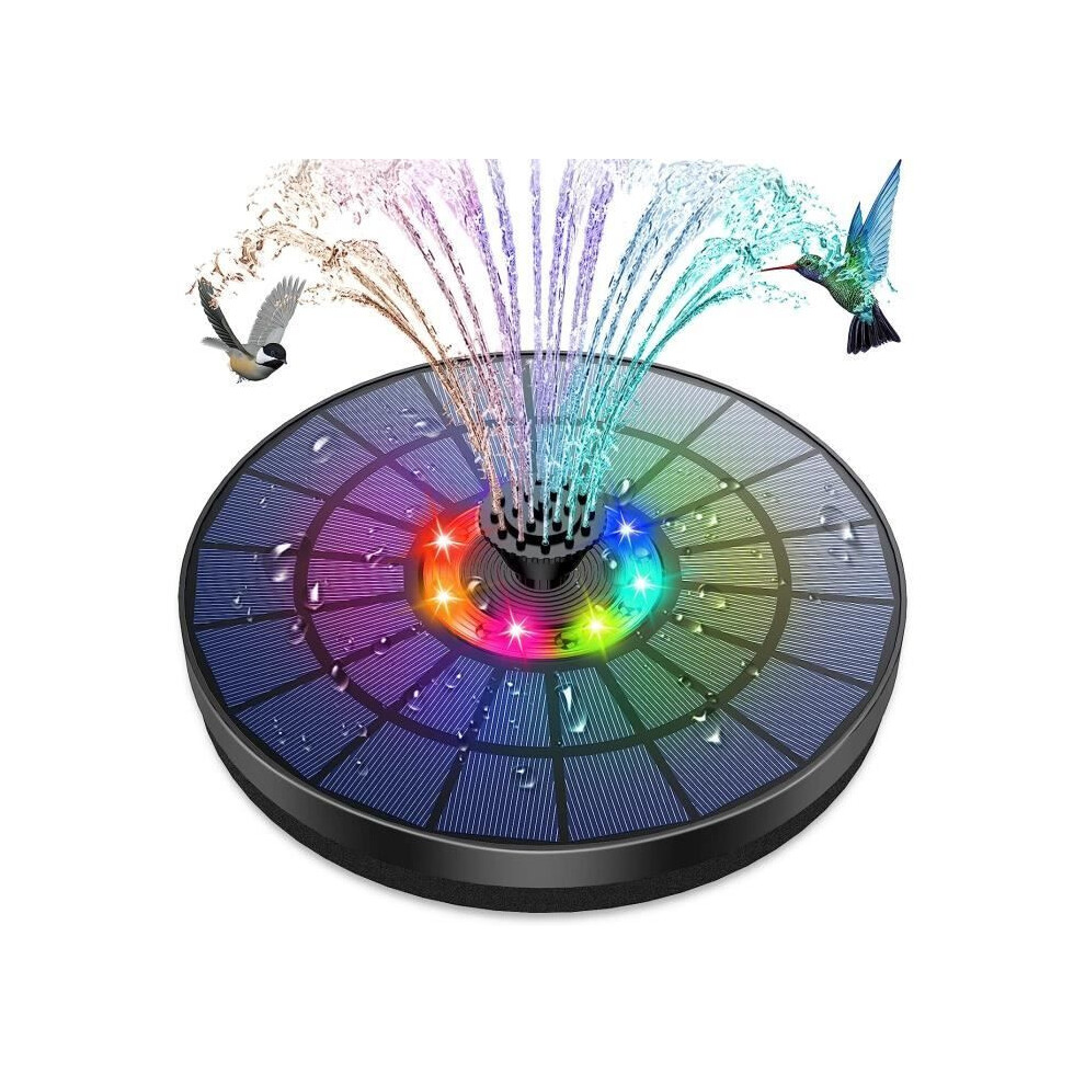 Outdoor Solar Fountain Pump 5.5W, Led Colour Changing Water Feature With 7 Nozzles For Pond 6484941265072