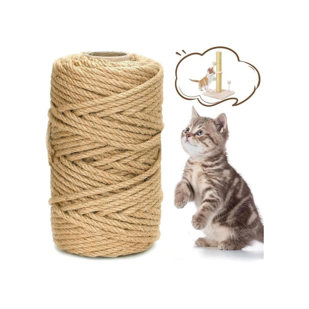 6Mm X 50M Sisal Rope Weather Resistant Durable For Cat Scratching Posts And Tree Furniture 7693087383796