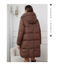 (S, beige) Women Long Slim Warm Hooded Winter Down Jacket Coat Outwear Wadded Parkas Cotton Padded