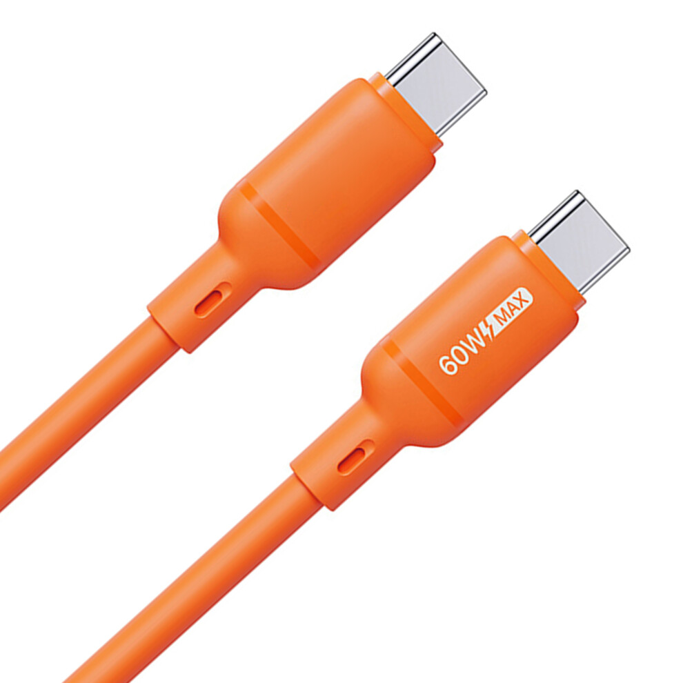 60W 480Mbps Usb C Silicone Cable Usb To Type C Charging- Amber 7704001289008