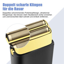 Foil Shaver for Men Barber, Double Electric Foil Trimmer,Close Shaver, Cordless Rechargeable with USB