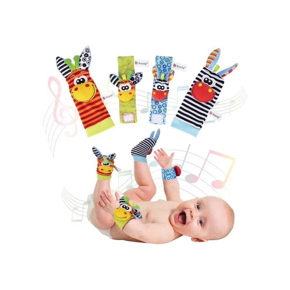 Baby Rattle Set For 0-12 Months, Foot And Wrist Rattle Socks Gift Set For Infant Sensory Development 7058516384100