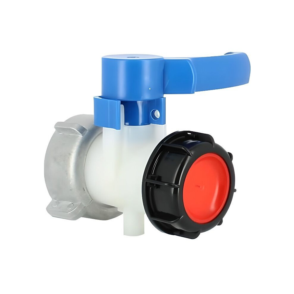 Tank Valve With S75x6 Nut And S60x6 Outlet, Durable Plastic Connector For Water Tank Systems White 4972689368350