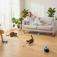 PawHut Automatic & Remote Control Interactive Cat Toy DIY Track Mouse Sound