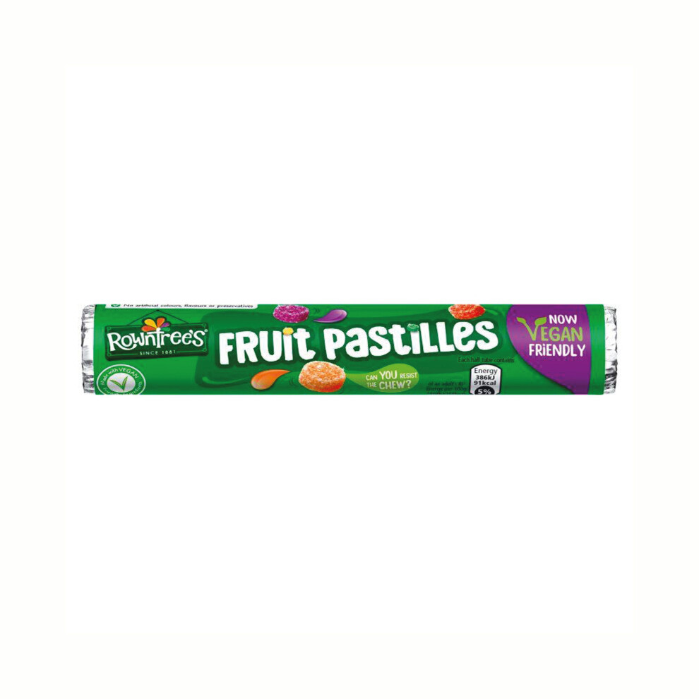 Nestle Rowntree's Fruit Pastilles Sweets Tube 48G (Pack Of 32) 12558782