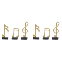 6Pcs Music Note Decor, Gifts Musical Figurine Modern Statue Sculpture, Table Centerpiece Crafts Home Arts,Gold