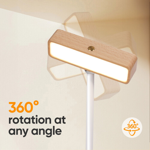 360 Rotating Wooden Wall Lamp