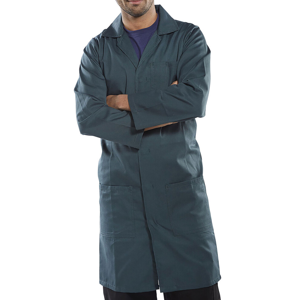 Beeswift Click Polycotton Warehouse Coat Spruce Green Size 46 Pcwcs46 5030566046995