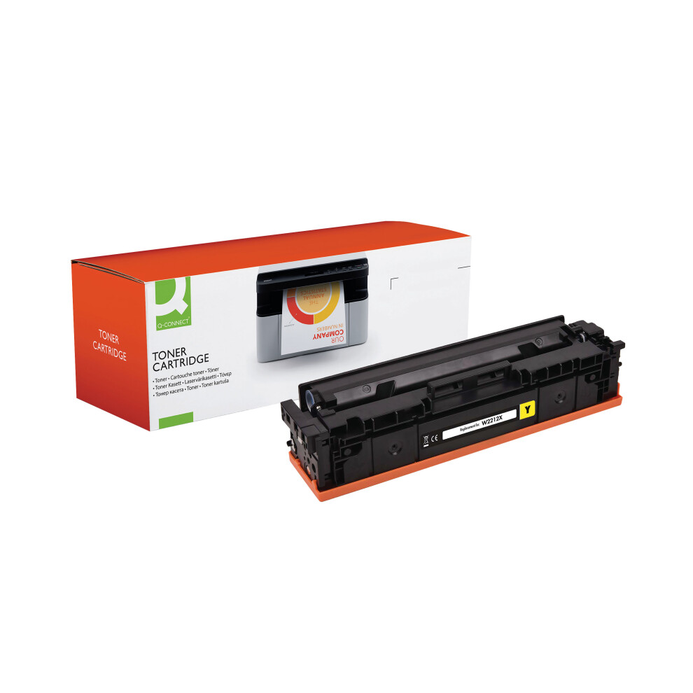 Q-Connect Compatible Toner Cartridge High Yield For Hp W2212x 207X Yellow 5030037112006