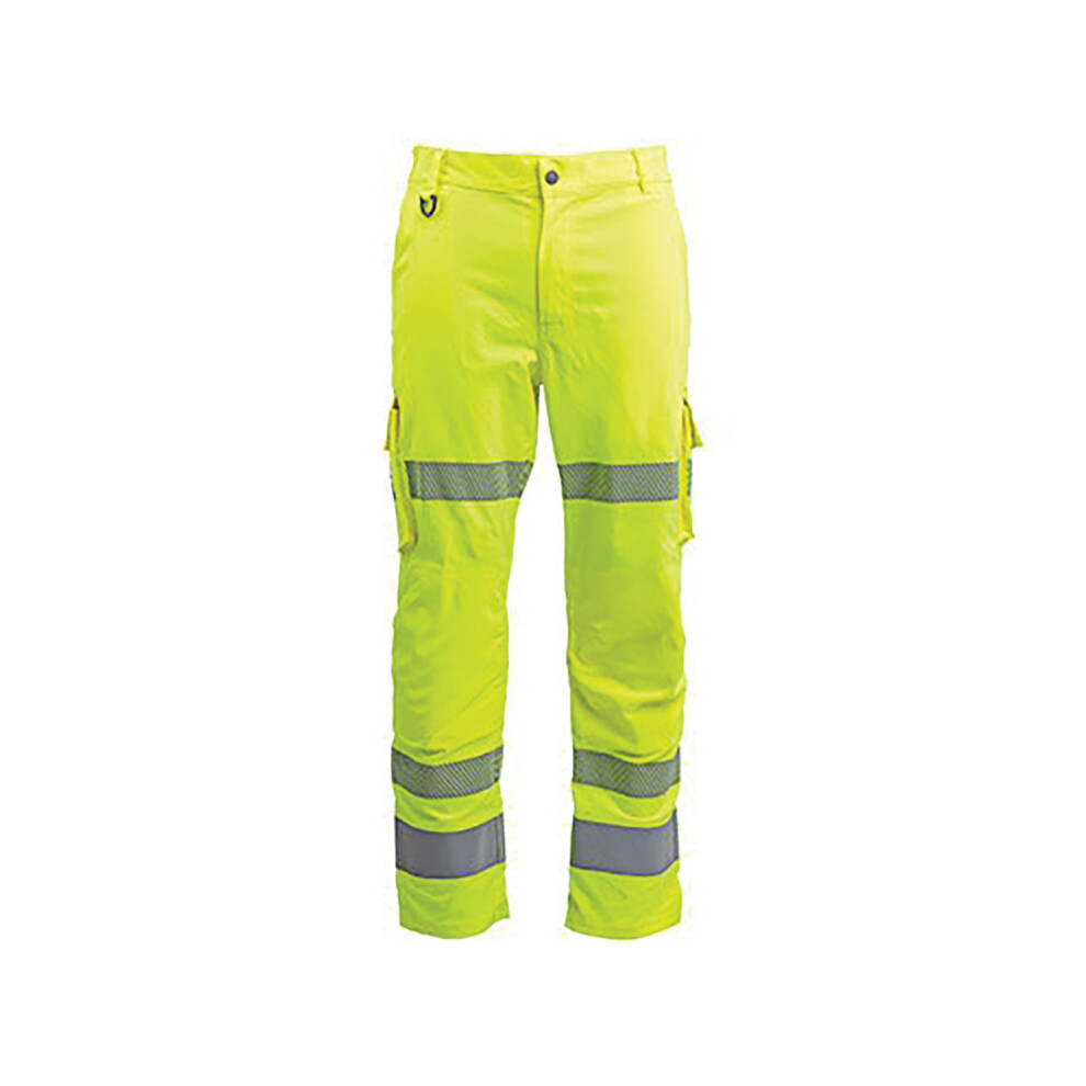 Arco Responsible Yellow Hi-Vis Cargo Trousers With Kneepad Pockets 32R 5024273121588