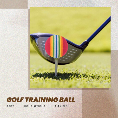 50pcs  Swing Training Aids Indoor Practice Sponge Foam Rainbow Balls 2