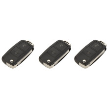 3X Replacement 2 Button Keyless Entry Remote Flip Folding Car Key Fob Shell Case and Button Pad Compatible with MK4