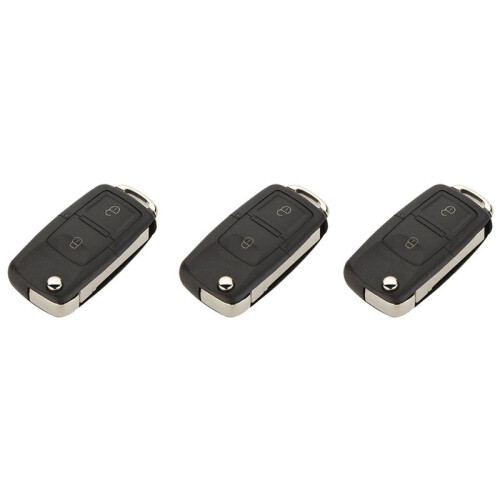 3X Replacement 2 Button Keyless Entry Remote Flip Folding Car Key Fob Shell Case and Button Pad Compatible with  MK4