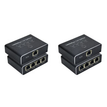 2X 5-Portars Gigabit Ethernet- med USB-Strömkabel, 1000 Mbps Ethernet Splitter 1 Till 4 Ut, för Cat 5/5E/6/7/8