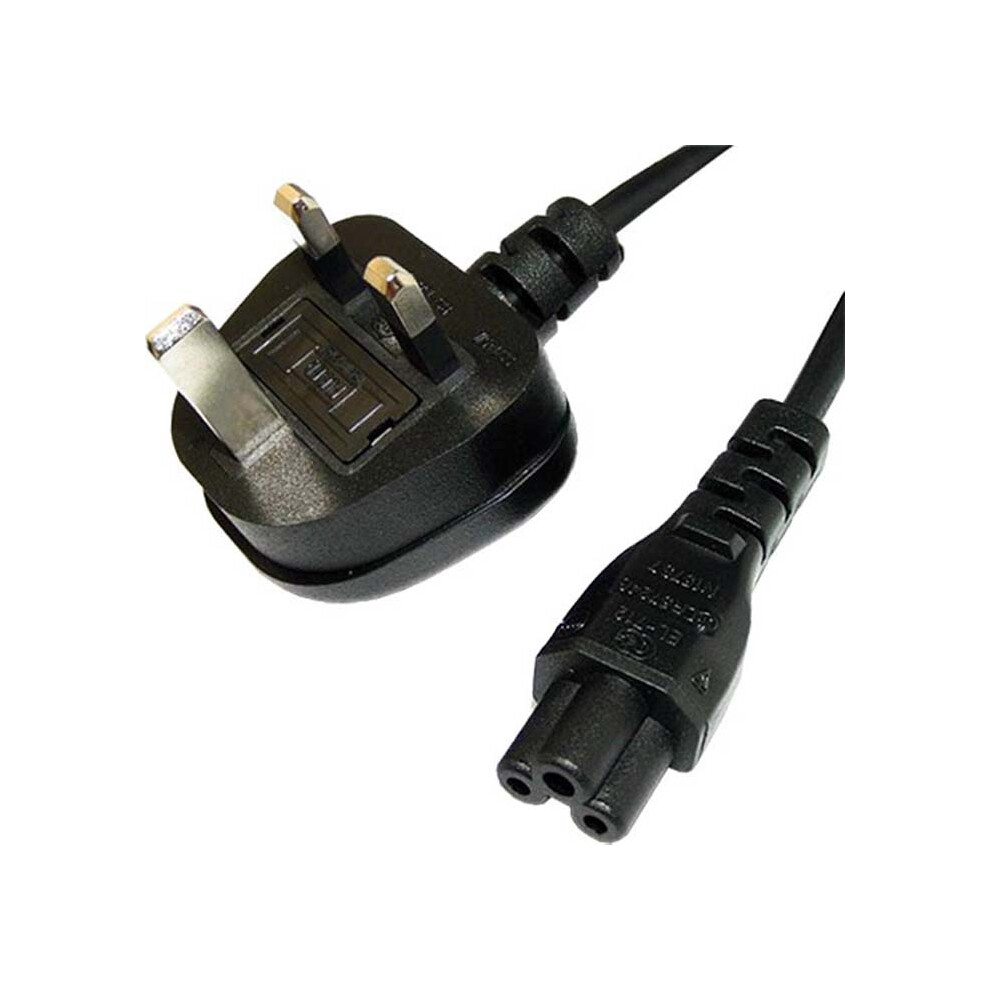 Cablenet 1.8M Uk (5 Amp) - C5 Cloverleaf Pvc 0.75Mm Power Lead Black 5056750338134