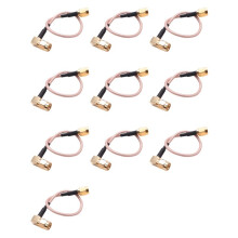 10st 6 Tums SMA Hane Till SMA Rätvinkel Hane Plugg Bygel Pigtail Kabel RG316