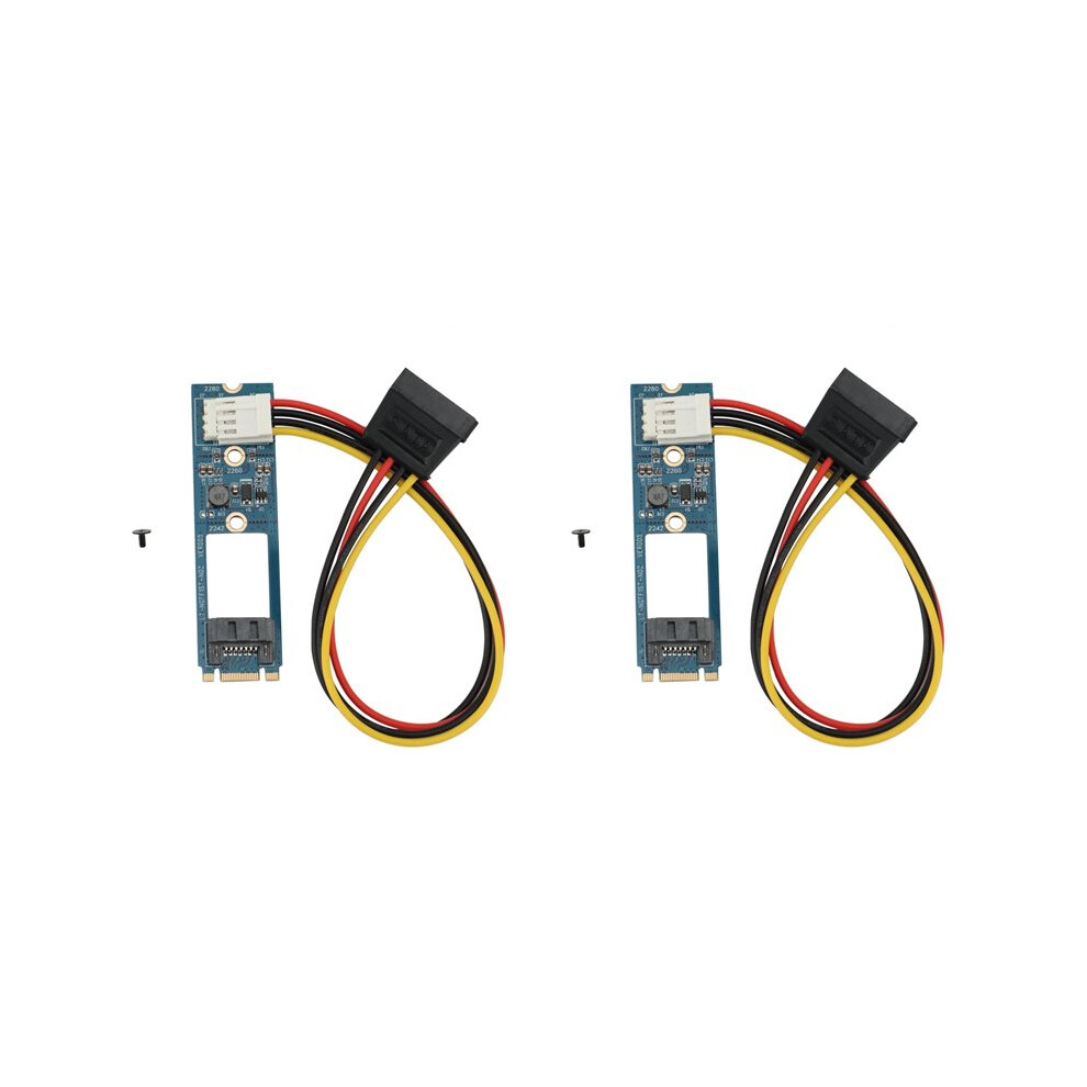 2X M.2 Ngff To 7 Pin Sata3 Card 7Pin Sata3.0 Ssd Adapter Converter Card For Ngff 2242 2260 2280 Ssd, B 4713122487272