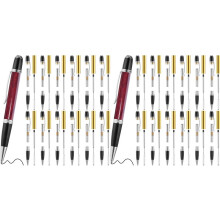 Lot de 24 Stylos en Bois, Stylos à Bille Rotatifs avec Plateau Tournant en Cuivre de Remplacement, Fournitures de Classe DIY B