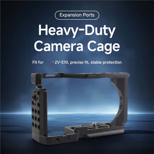For  ZV-E10 Cage Quick Release,Camera Video Rig with Arca-Swiss Base,1/4" Thread Mount for Vlog Microphone LED Light 1
