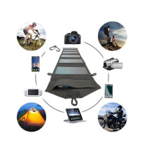 6-Faldig Hopfällbar Solpanel 5V USB Vattentät Bärbar Laddare för Telefon Powerbank Utomhus Camping