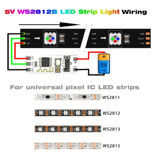 5 Pezzi Controller  Dream Color WS2812B, Controller per Luci A LED, Controller per Luci, WS2811 Indirizzabile 5V 1