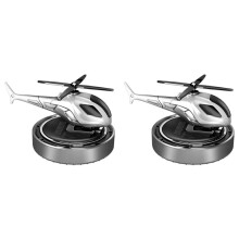 2X Car Air Fresheners Helicopter Design Solar Dashboard - Long-Lasting Natural Diffusion for Motorhome, Gym, Animals