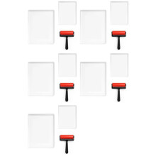 5 Set 5x7 and 8x10inch Gel Plate, Waterproof and Washable Gel Printing Plate with Rubber, Suitable for Card Making, Arts