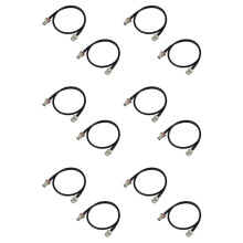 Wireless Microphone Antenna Extension Cable 2ft with BNC Connector, 12-Pack for Rack Mount Systems