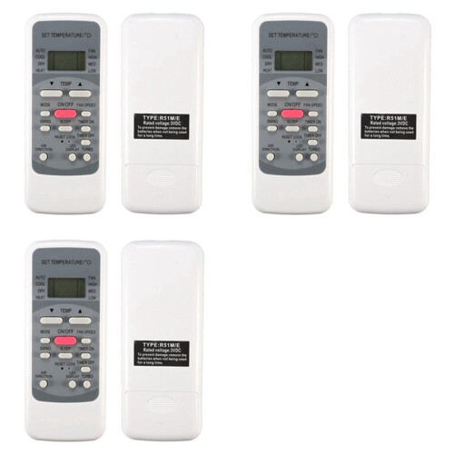 3X Air Conditioner Remote Control Replacement for Midea R51D R51M R51E RG51113/BGCE