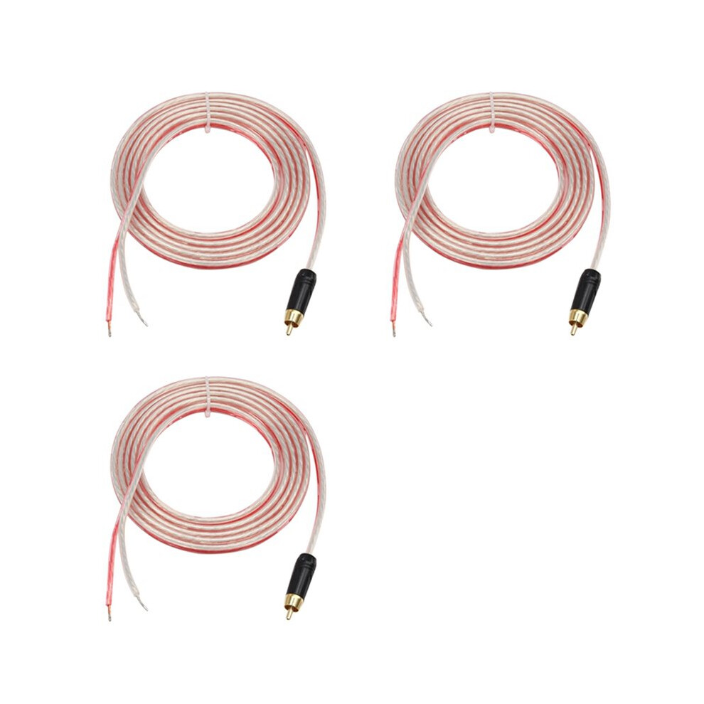 3X Replacement Repair Speaker Bare Wire Cable 5Ft With Rca Plug To Stripped Ends 4712745025496