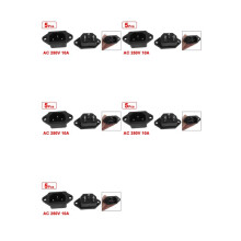 25 Pcs 3P IEC 320 C14 Male Plug Panel Power Inlet Sockets Connectors AC 250V 10A