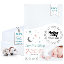 White Cot Sheets 140 x 70 Fitted – 2 Pack Organic Cotton Cot Bed Sheets Set – Ultra Soft and Breathable Baby Bedding