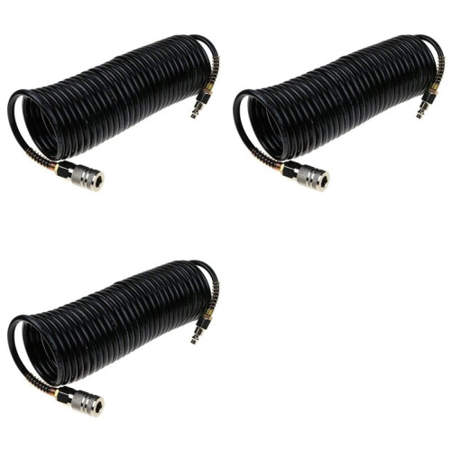 3X Air Hose,25ft Air Compressor Hose with Bend Restrictor,PE  Air Hose with 1/4 Solid Pure Copper Quick Connect