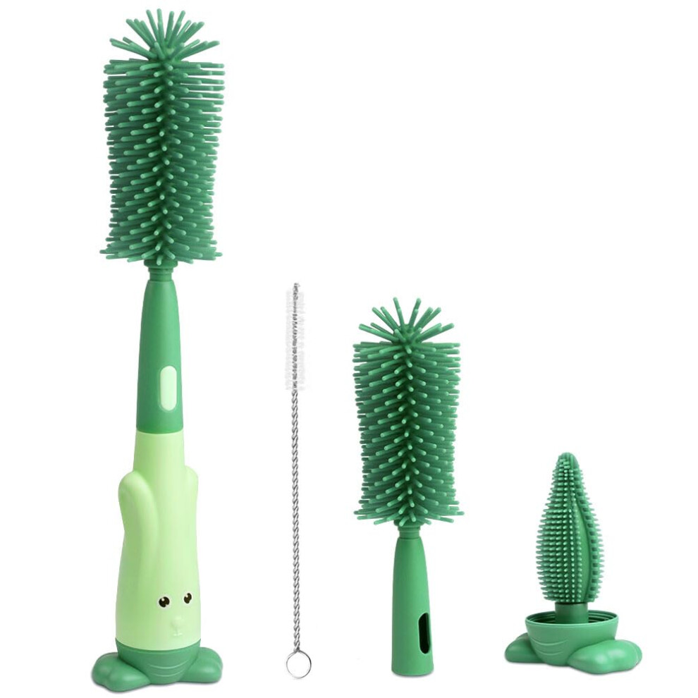 Vicloon Baby Bottle Brush, 3 In 1 Bottle And Teat Cleaning Brush, Silicone Bottle Cleaner Brush For Cleaning Water Bottles Baby Bottles Glass Cup The