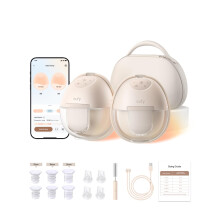 eufy Breast Pump S1 Pro, Heated Wearable Breast Pump, Electric and Hands-Free with Heating Technology, Portable Charging Case, App-Controlled Smart R