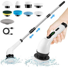 Cepillo de Limpieza Eléctrico Multifuncional, Fregona Eléctrica Inalámbrica Giratoria, Mopa para Inodoro, Herramienta de Limpieza Portátil para la
